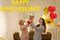 Happy Anniversary Balloon Banner Love Party Decoration (Yellow) 3.3 x 3.3 x 0.3 inches